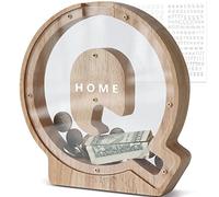 DBPBToU Money Box for Kids Piggy Bank, Personalised Wooden Letter Money Box for Birthday Gift/Home Decoration/Keepsake (Q)