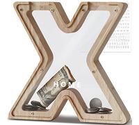 DBPBToU Money Box for Kids Piggy Bank, Personalised Wooden Letter Money Box for Birthday Gift/Home Decoration/Keepsake