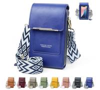 DBPBToU Women's Shoulder Bag, PU Leather Small Bag, Adjustable Wide Strap Phone Bag, Ideal as Cross Body Bag Women Accessory for Daily Outings and Gifting (Blue)