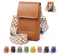 DBPBToU Women's Shoulder Bag, PU Leather Small Bag, Adjustable Wide Strap Phone Bag, Ideal as Cross Body Bag Women Accessory for Daily Outings and Gifting (Brown)
