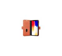 dbramante1928 NYXERURO5174 Real Leather Protective Case for Apple iPhone Xr [Model: New York I Saffiano Leather I 2-in-1 Function I Card Slot I Rusty Rose]