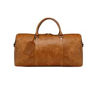 dbramante1928 - Kastrup 2nd Gen. Tan - Weekender Leather Duffel Bag for Men and Women - Travel Bag with Textured Leather Handles and Shoulder Strap - Made of Genuine Full Grain Leather - Danish Design