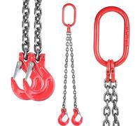 DBREAKS 2-strand chain hanger, 1 m 2T crane chain, forestry chain, back chain, stop chains with diameter 8 mm choker chain, clevis hook, G80 engine lifting chain, high strength crane hangings
