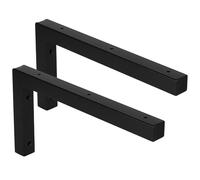 DBREAKS 2 x Washbasin Brackets, 30 cm, Metal Wall Console in Black, Shelf Bracket, Heavy Duty Console, Washbasin Top, for Washbasin, Sturdy, Basin Undermount