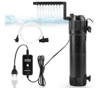 DBREAKS 5-in-1 Aquarium Inner Filter, 650 L/h Aquarium Filter Pump, 6 W Aquarium Pump with Filter, Adjustable Aquarium Filter with 8 W UVC Lamp and Timer Adjustable for Aquariums