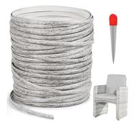 DBREAKS 65 m Plastic Woven Rattan, Flat, PE Rattan, Weaving Tool, Synthetic Rattan Repair Material, for Outdoor Rattan Furniture Repair, Rattan Chair, Table Basket (Grey Mottled)