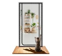 DBREAKS Cat Net for Balcony, Cat Gate Door with Zip, Cats from Running, Door Grille, Cat, Pets Screen, Cat Protection, Door Mesh, No Drilling (80 cm x 200 cm)