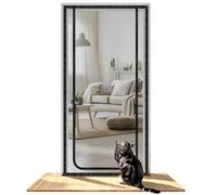 DBREAKS Cat Net for Balcony, Cat Gate Door with Zip, Cats from Running, Door Grille, Cat, Pets Screen, Cat Protection, Door Mesh, No Drilling (100 cm x 220 cm)