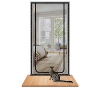 DBREAKS Cat Net for Balcony, Cat Gate Door with Zip, Cats from Running, Door Grille, Cat, Pets Screen, Cat Protection, Door Mesh, No Drilling (90 cm x 210 cm)