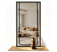 DBREAKS Cat Net for Balcony, Cat Gate Door with Zip, Cats from Running, Door Grille, Cat, Pets Screen, Cat Protection, Door Mesh, No Drilling (110 cm x 220 cm)
