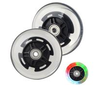 DBREAKS Illuminated Scooter Wheels, 2 x Spare Wheels for Scooters, 100 mm Scooter Wheels, LED Light Up Wheels, LED Flash Light Up Wheel, Replacement for Kick/Razor Scooters (Black)