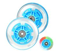 DBREAKS Luminous Stunt Scooter Wheels, 2 Pieces LED Light Wheels, 100 mm LED Scooter Replacement Wheels with ABEC-9 Bearings, Hardness 88A, Suitable for All Kinds of Kick Scooters (Blue)