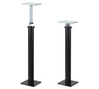 DBREAKS Pack of 2 Post Brackets, Height Adjustable, 42-52 cm, Heavy Duty Support Base Made of Steel, Black Galvanised for Screw-on, Adjustable Floor Foot for Carport, Pergola, Fence, Wooden Posts