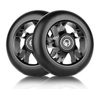 DBREAKS Replacement Scooter Wheels 120 mm, Stunt Scooter Wheels, Black | 120 x 24 mm scooter wheels with aluminium alloy rims, with ABEC-9 bearings, hardness 88A, suitable for all kinds of scooters