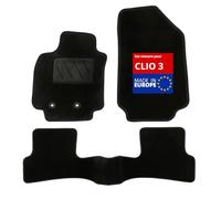 DBS 1763304 Car floor mat - custom made - 3 pieces - anti-slip - black carpet 900g/m² - Velours finish - range Star - steering wheel left