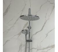 DBS Carrara White Marble Matt 1000mm Wide Shower Panel 1m x 2.4m PVC Bathroom Cladding Wet Wall 10mm