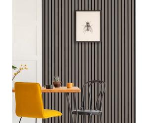 DBS Bathrooms Premium Acoustic Slat Wall Panel Luxury Wood Veneer Finish 2400mm x 600mm (Grey Oak)