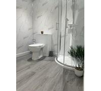 DBS Bathrooms White Marble Matt PVC Bathroom Wall Panels, Shower Wet Wall, Kitchen Cladding (10 Panels)