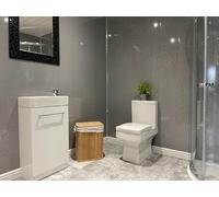 DBS Grey Sparkle 8mm PVC Bathroom Cladding Ceiling Panels Shower Wet Wall Kitchen (24 Panels)