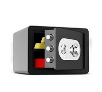 DBSCD Black Alloy Steel Safe with Mechanical Code Lock, Portable, Freestanding, 25cm x 25cm x 25cm, 10 inches Depth, Key Control, Safe Cabinet