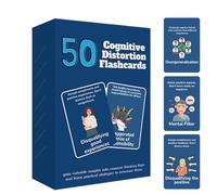 Dbt Cards, Cognitive Distortion Deck, Affirmation Flashcard Set, 3.54 Inches Emotional Regulation Prompts Mindfulness Support Tool for Teens, Adults, Mental Wellness Practice