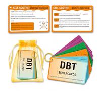 DBT Skills Cards for Adults & Teens - 24 DBT Coping Skills Flashcards for Emotional Regulation, Mindfulness, Distress Tolerance & Interpersonal Effectiveness, Therapy Tools for Counselors & Therapists