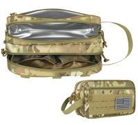DBTAC Tactical Toiletry Bag for Men | Dry Wet Separate Hygiene Bag Compact Dopp Kit Mens Shaving Kit Travel shower Bag (CP Camo), CP Camo, Compact-Triple Pockets, Tactical