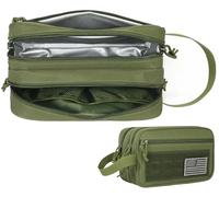 DBTAC Tactical Toiletry Bag for Men | Dry Wet Separate Hygiene Bag Compact Dopp Kit Mens Shaving Kit Travel shower Bag (OD Green)