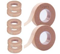 DBTW 12 Rolls of 1.25cm x 9.14m Micropore Tape - Flexible Self-Adhesive Skin Wrap Tape for Multiple Uses | Ideal for Low-Trauma Nose Care, Breathable Earring Fixing, Eyelash Extension Tubing