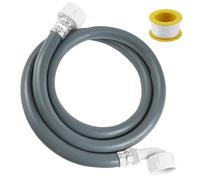 DBTW 3/4" Thread Washing Machine Inlet Pipe, 1.2m Straight End Cold Water Fill Hose, Universal Dishwasher Feed Hose, Washing Machine Hose with 90 Degree Bend, 1 Plumber's Tape for Drain Hose Extension