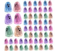 Dbvnnsy 100PCS Luminous Mini Resin Ghost Figurines, Glow in the Dark Tiny Halloween Décor for Garden, Fairy Garden, Dollhouse, Outdoor Landscape, Random Color
