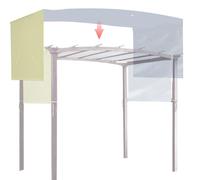 Dbvnnsy 17x7 Ft Polyester Pergola Shade Cover with Silver Coating, Waterproof Sun Protection Canopy with 4 Straps, Replacement Garden Patio Pergola Roof Shade (Beige)