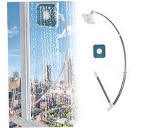 Dbvnnsy 2-in-1 Outside Window Cleaner Tool, Extendable Window Cleaning Kit with 360° Rotating Head, Double-Sided Squeegee for Glass, Outdoor & Indoor Window Washing