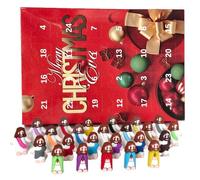 Dbvnnsy 2024 Christmas Advent Calendar 24 Days with 24 Different Mini 1.4x0.5 Jesus Figurines, Countdown Calendar for Kids, Fun DIY Holiday & Classroom Activity, Red