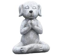 Dbvnnsy 4.72″ Weather-Resistant Resin Buddha Dog Statue, Cute Zen Yoga Dog Garden Ornament for Outdoor Patio, Lawn & Home Décor