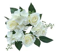 Dbvnnsy 4 Inch Artificial Rose Candle Ring Wreath for Wedding Centerpiece, Christmas Party Home Table Decor in White