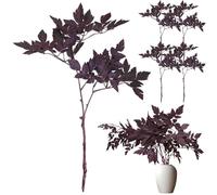 Dbvnnsy 4PCS 20-inch Silk White Cimicifuga Stems with Fall Leaves, Realistic Faux Branches for Vase Centerpieces, Fireplace Mantel, Farmhouse Wedding Decor