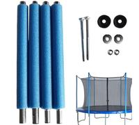 Dbvnnsy 4Pcs Trampoline Poles Replacement, 77 Inch Trampoline Parts Trampoline Net Poles with Foam Sturdy Steel Enclosure Poles Straight Trampoline Replacement Poles Tubes Trampoline Repair Kit