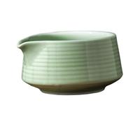 Dbvnnsy 500ml Japanese Ceramic Matcha Bowl with Pour Spout, Elegant Smooth Tea Cup for Traditional Tea Ceremony, Home, Room & Restaurant Use, Green