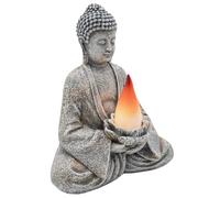 Dbvnnsy Buddha Statue with Lotus & Solar LED Light, Waterproof Resin Garden Buddha Decor for Zen Meditation, Outdoor Spiritual Ornament for Patio, Yard & Lawn