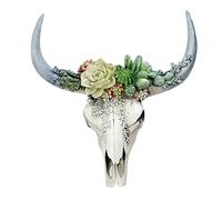 Dbvnnsy Cow Skull Wall Decor, Artificial 3D Resin Animal Heads for Wall, Succulent Wall Decor Lightweight Animal Heads Cowboy Decor Head Ornament Animal Decor for Wall Home Gifts Style01