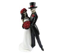Dbvnnsy Halloween Skeleton Bride & Groom Decoration, Acrylic Skull Couple Figurines for Desktop, Holiday Party, Haunted House & Wedding Halloween Decor