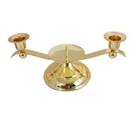 Dbvnnsy Shiny Golden 3-Arm Unity Candle Holder with Central Spike, 11.4x4.9x4.3 Inch Elegant Pillar Candle Stand for Wedding Table Centrepiece, Anniversary & Party Decor