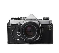 DBZZ Half Camera case Handmade Genuine Leather Camera Protective for Olympus OM-1 /1N OM-2/2N OM-3/3Ti OM-4(No Handle) (Black)