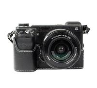 DBZZ Handcrafted retro genuine leather camera case Half-Wrap camera protection case For Sony NEX-6/7 (Black)