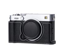 DBZZ X-E5 Vintage Genuine Leather Camera Case, Half-Wrap Genuine Leather Camera Protector For FUJIFILM X-E5 (Black - PalmSwell Texture)