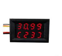 DC 0-200V Voltmeter Ammeter for combo Dual LED Display 4 Digit High Accuracy Auto Compensation Small Size for Panel Mount(10A Red Red)