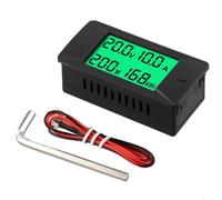 DC 0-300V Digital Power Tester with LCD Display Supporting Voltage Current Energy Power Monitoring and Forward Reverse Power Flow Direction Detection (100A)