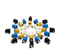 DC-050 SMD DC Power Jack Socket, Round Pin Connector 5.5 * 2.1mm 5.5 * 2.5mm In Black Yellow Blue White For Electronic Devices(Black,10pcs,5.5 X 2.1mm)