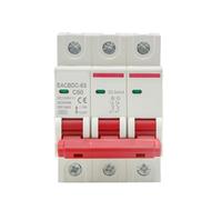 DC 1000V 3P Solar Circuit Breaker Overload Protection Switch 6A 10A 16A 20A 25A 32A 40A 50A 63A DC1000V Photovoltaic PV MCB BIANMTSW(20A)